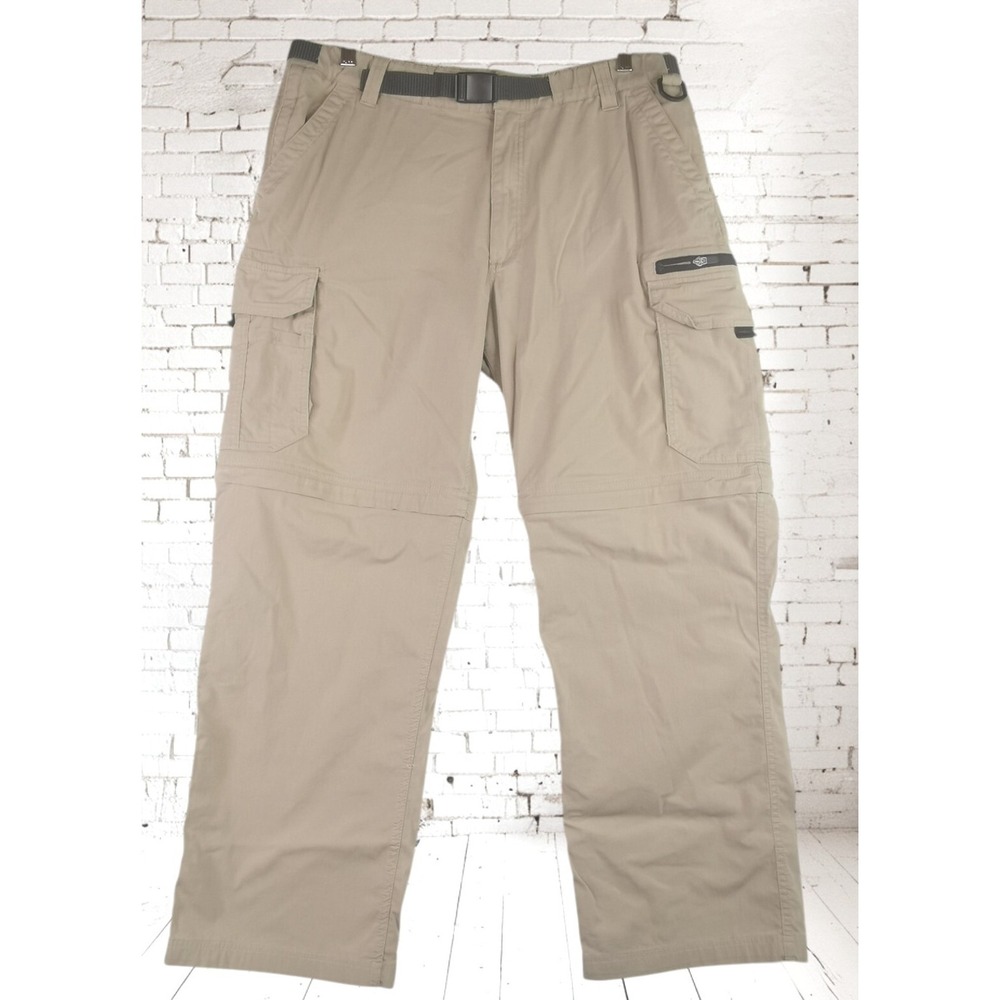 The B.C. Clothing Men's Size 36x29 Cargo Beige Pants Belt Buckle Pockets
